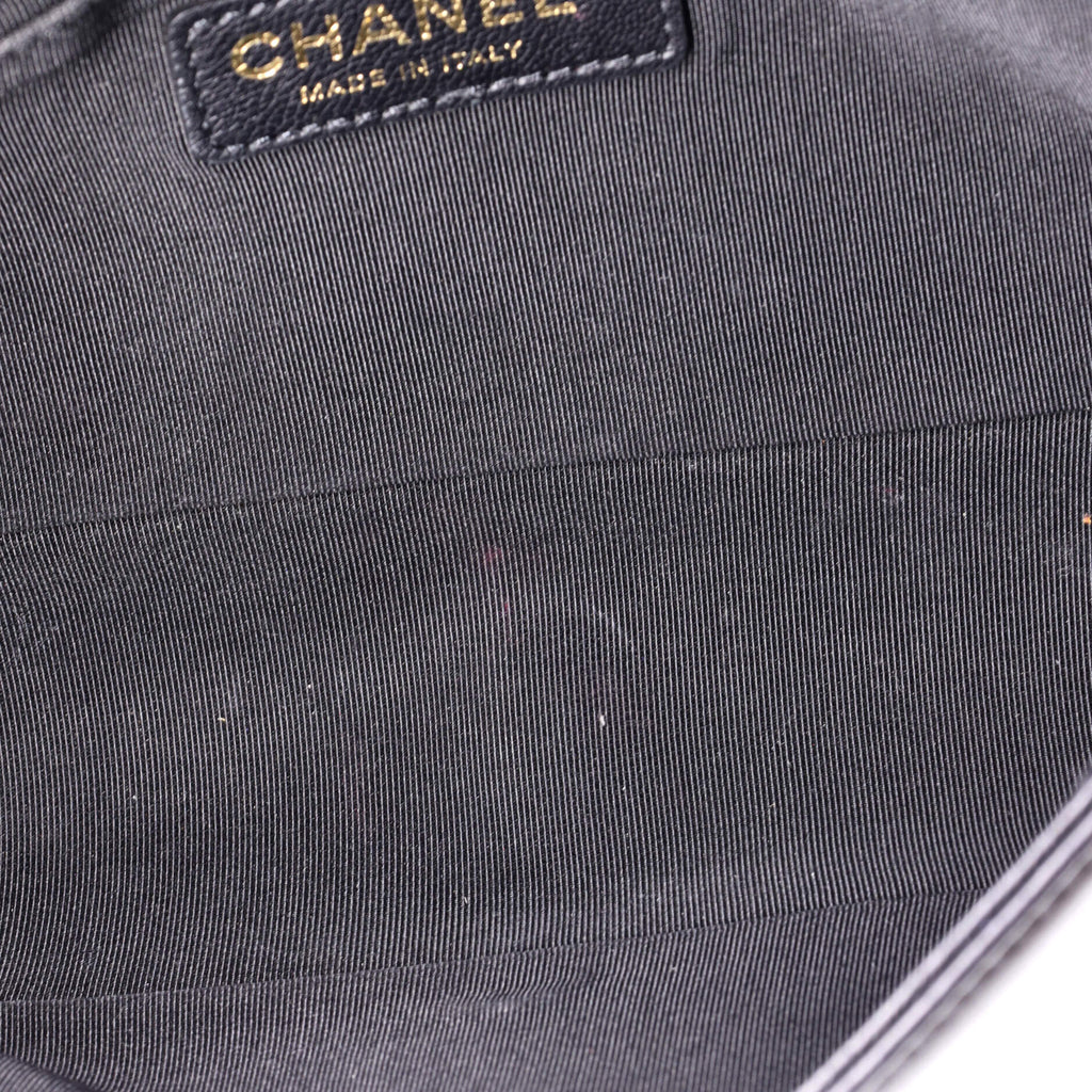 Chanel Crest Boy Flap Bag Quilted Lambskin Old Medium