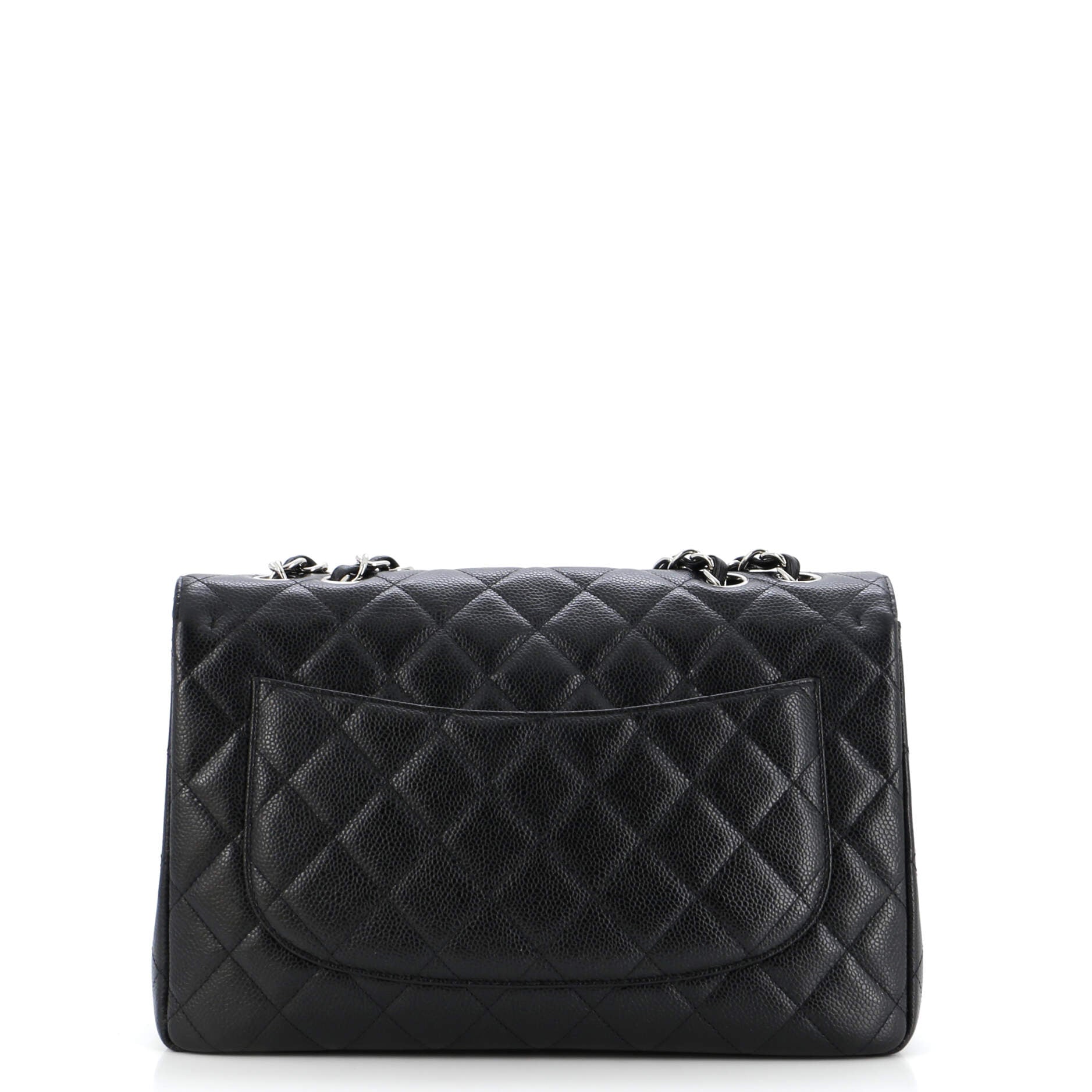 Chanel Classic Single Flap Bag Quilted Caviar Jumbo