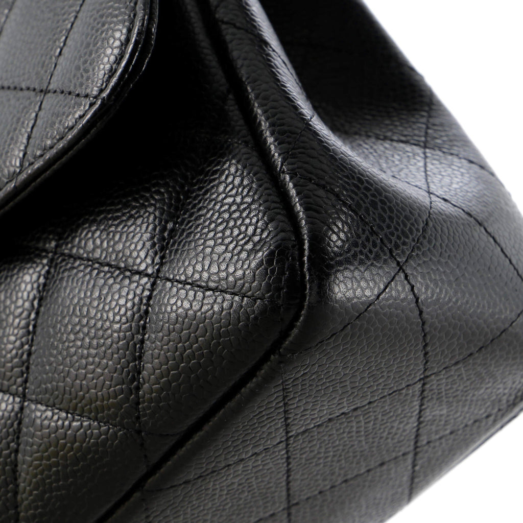 Chanel Classic Single Flap Bag Quilted Caviar Jumbo