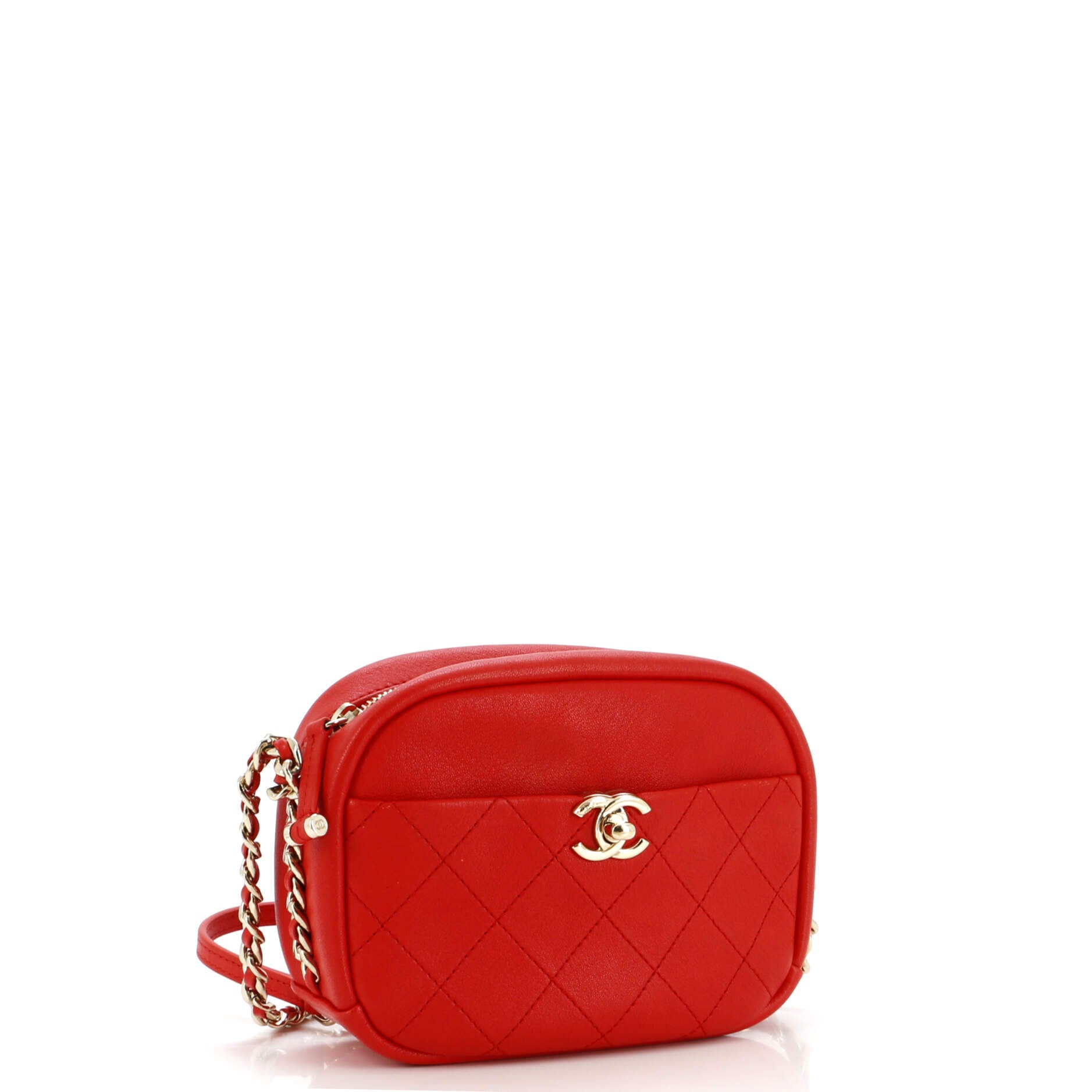 Chanel Casual Trip Camera Case Quilted Goatskin Small