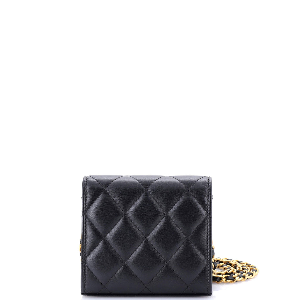 Chanel Coco Love CC Heart Clutch with Chain Quilted Lambskin Mini