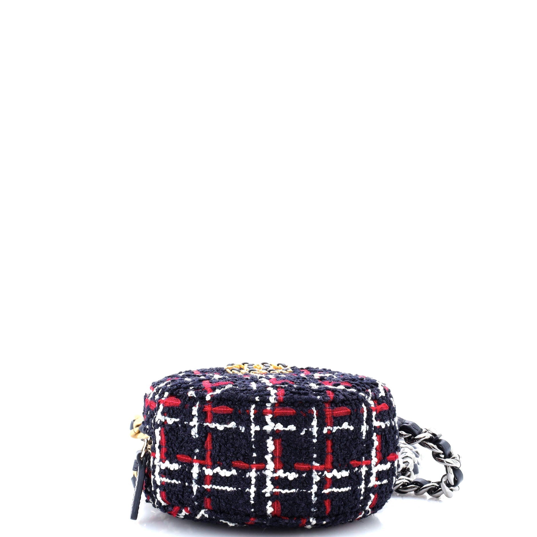 Chanel 19 Round Clutch with Chain Quilted Tweed