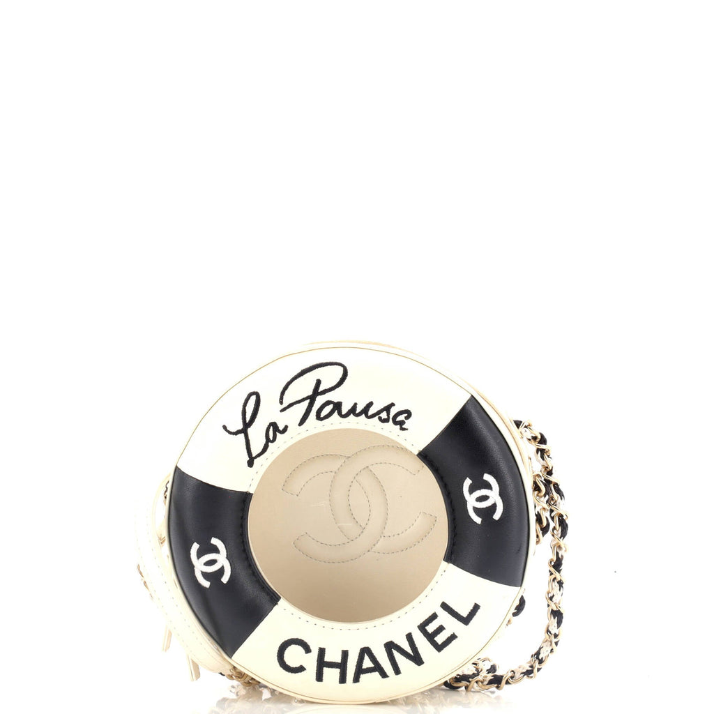 Chanel Lifesaver Round Crossbody Bag Lambskin Small