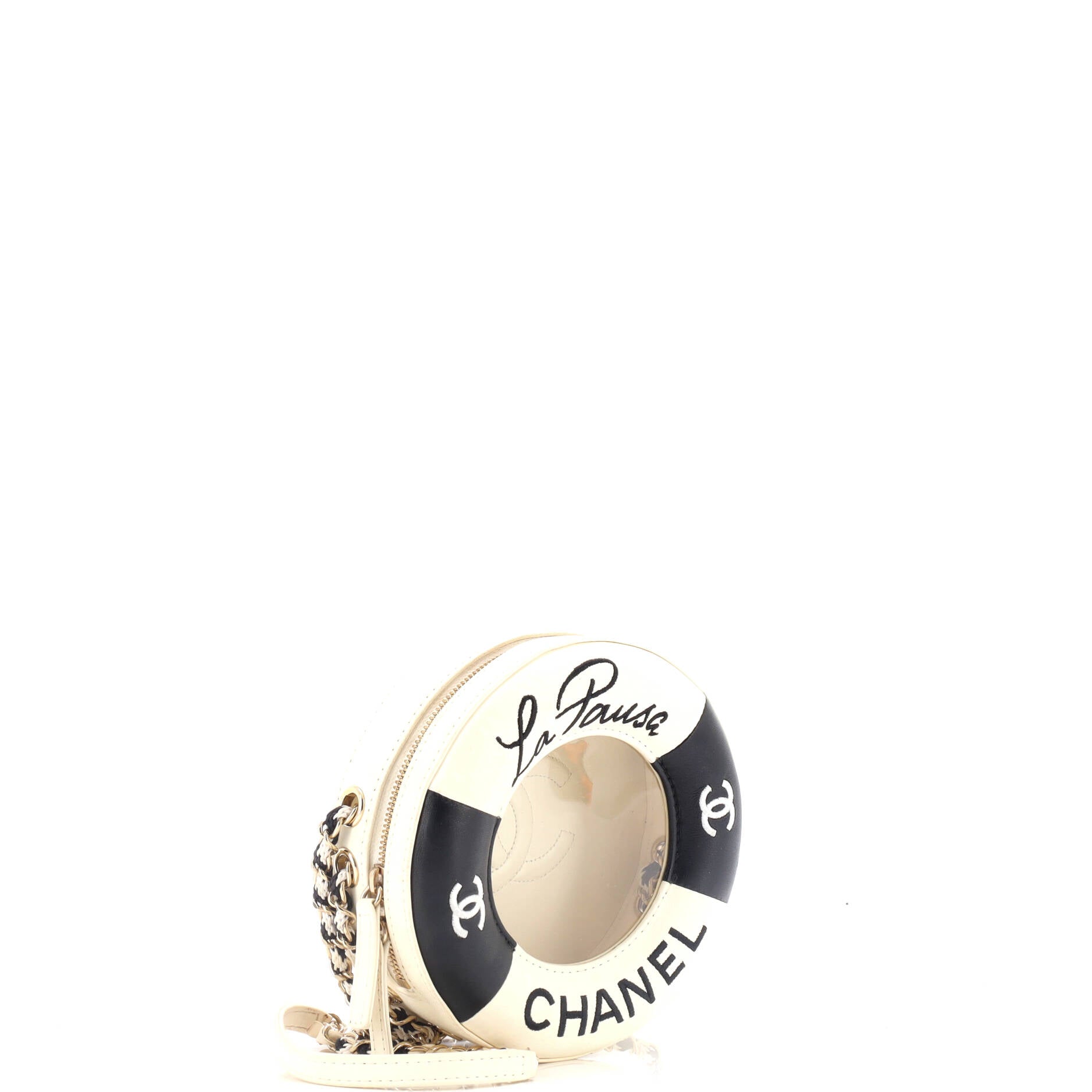 Chanel Lifesaver Round Crossbody Bag Lambskin Small