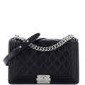Chanel Boy Flap Bag Quilted Perforated Lambskin New Medium