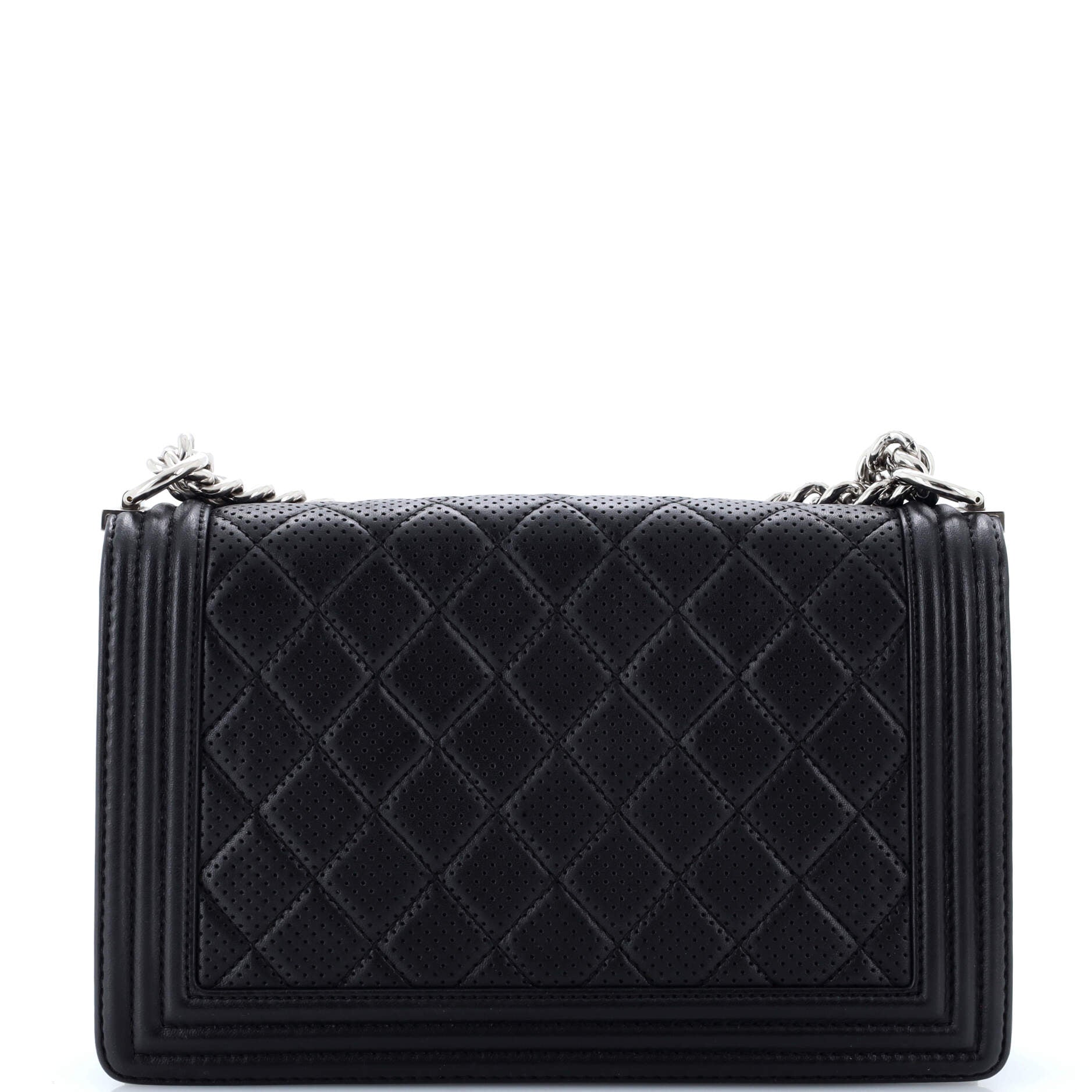 Chanel Boy Flap Bag Quilted Perforated Lambskin New Medium