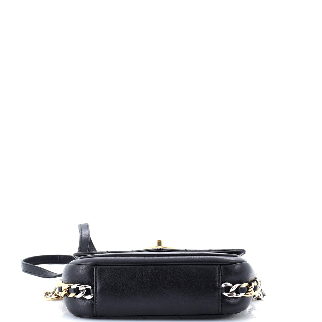 Chanel Two Tone Envelope Flap Bag Quilted Calfskin Medium