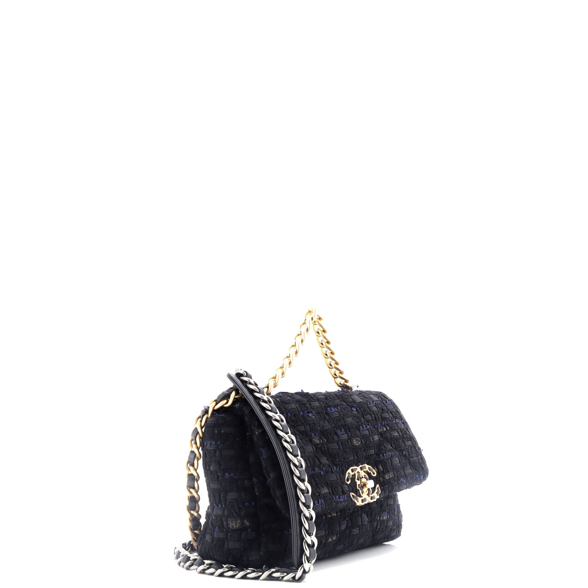 Chanel 19 Flap Bag Quilted Tweed and Ribbon Medium