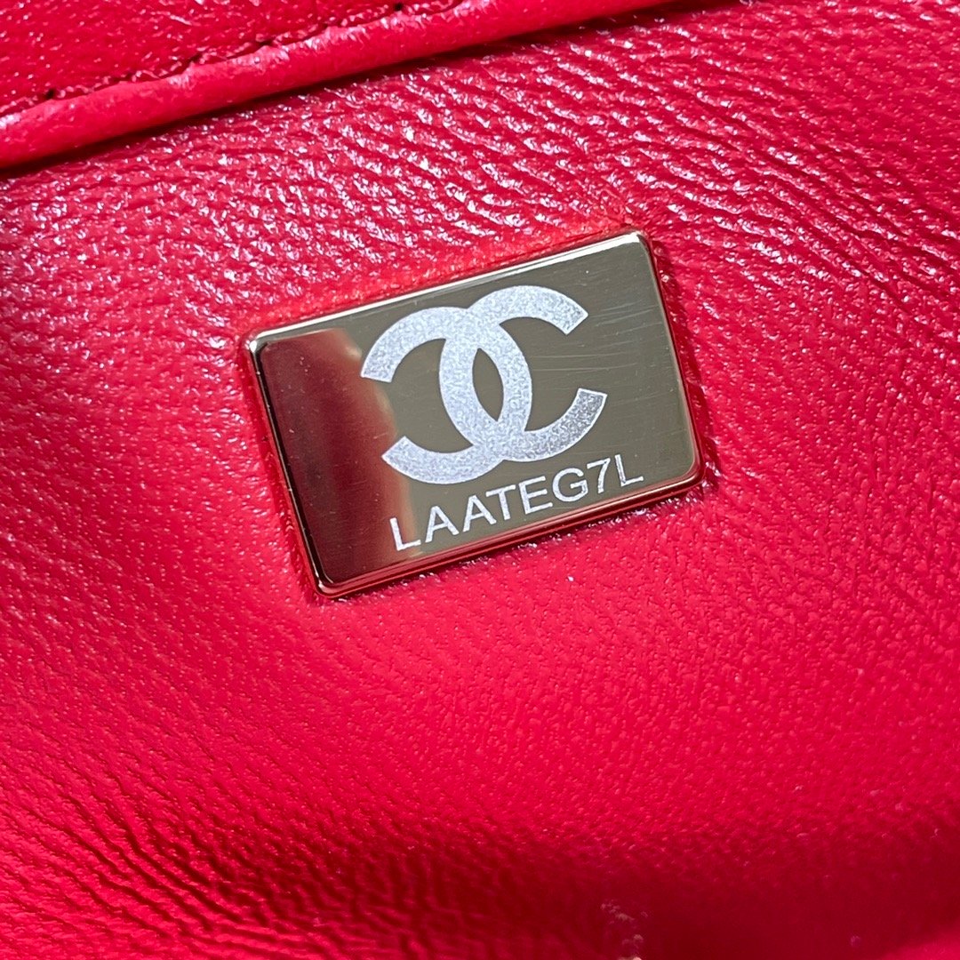 ChanelLarge GlamIap Bag Gold Hardware Red For Women Handbags, Shoulder Bags 9.1in/23cm AS3367
