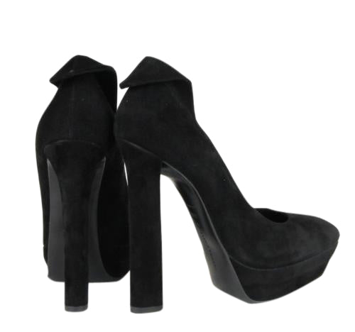 Bottega Veneta Women's Black Suede Platform Heel Pump (36.5 EU / 6.5 US)