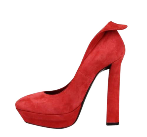 Bottega Veneta Women's Red Suede Platform Heel Pump (36.5 EU / 6.5 US)