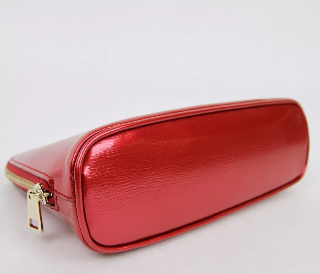 Gucci Red Shiny Leather w/Interlocking G Cosmetic Case