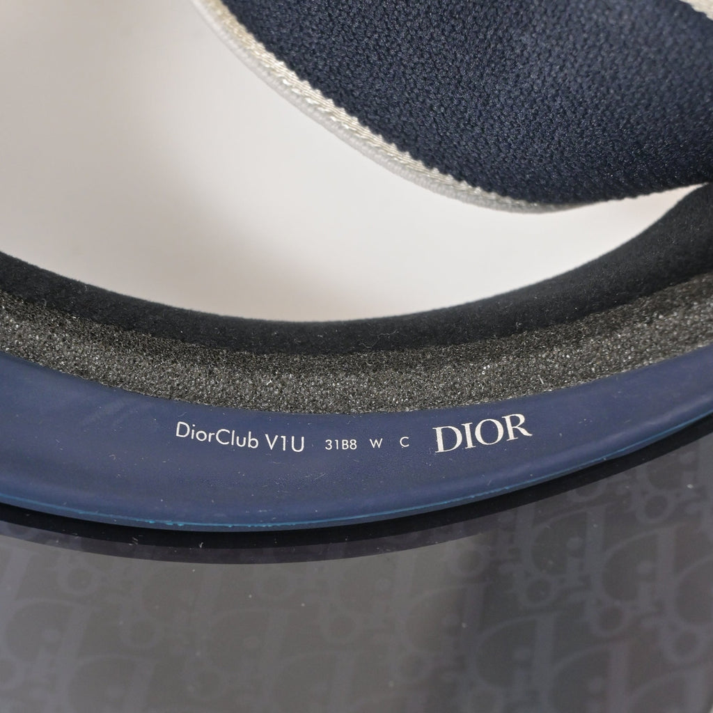 Dior Frame and Mirrored Dior Oblique DiorClub V1U Visor in Navy Blue Acetate