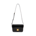 Celine Classic Triomphe Bag In Shiny Calfskin Black