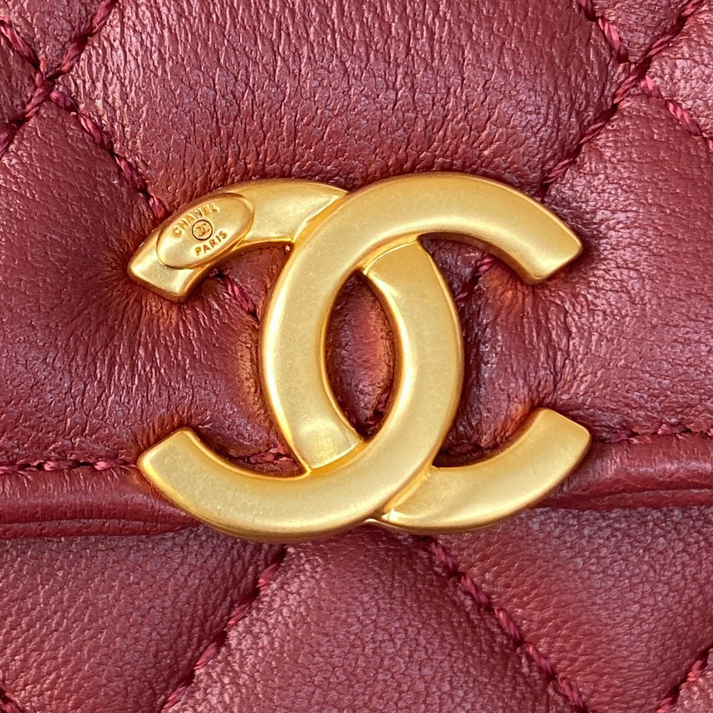 Chanel Clutch With Chain Gold Hardware Red For Women Handbags, Shoulder Bags 5.7in/14.5cm