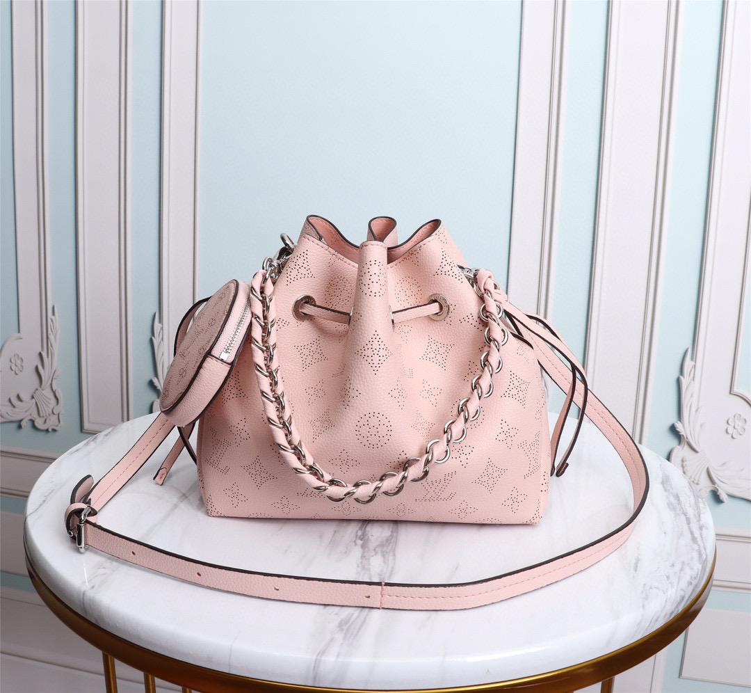 Louis Vuitton Bella Bucket Bag Mahina Magnolia Pink For Women, WomenÃƒÂ¢Ã¢â€šÂ¬Ã¢â€žÂ¢s Handbags, Shoulder And Crossbody Bags 7.5in/22cm Louis Vuitton M57068