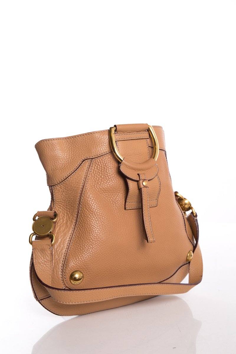DolCeline & Gabbana Tan Leather D-Ring Shoulder Bag