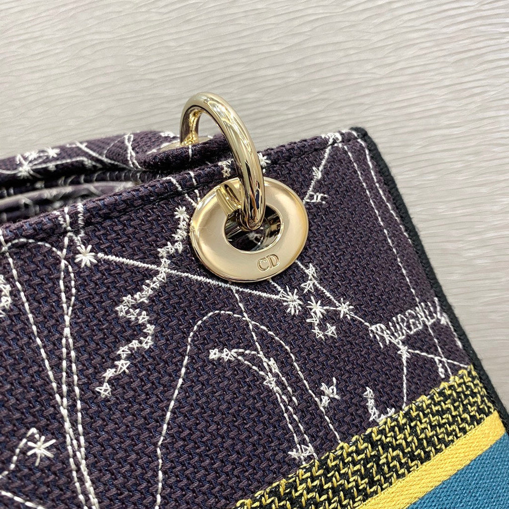 Dior MeDiorum Lady D-Lite Bag Constellation Embroidery, Blue, For Women Women’s Handbags, Crossbody Bags, 24cm CD M0565ORHP_M928