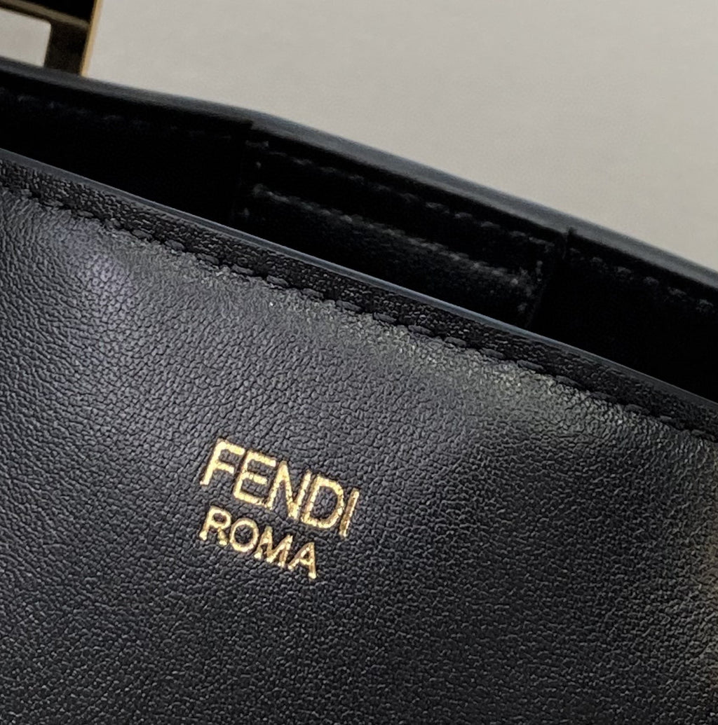 Small FF Tote Shoulder Black Bag For Woman 30cm/12in