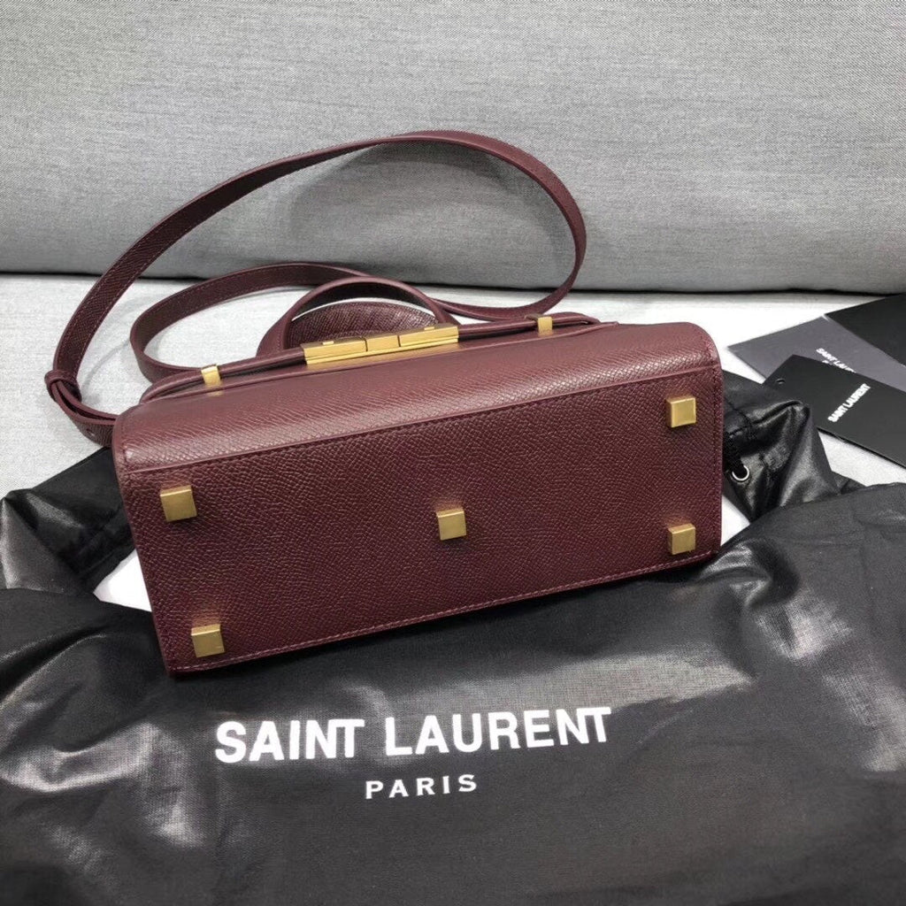 YSSL Manhattan Nano Shopping Bag In Box Burgundy For Women 8in/21cm YSL