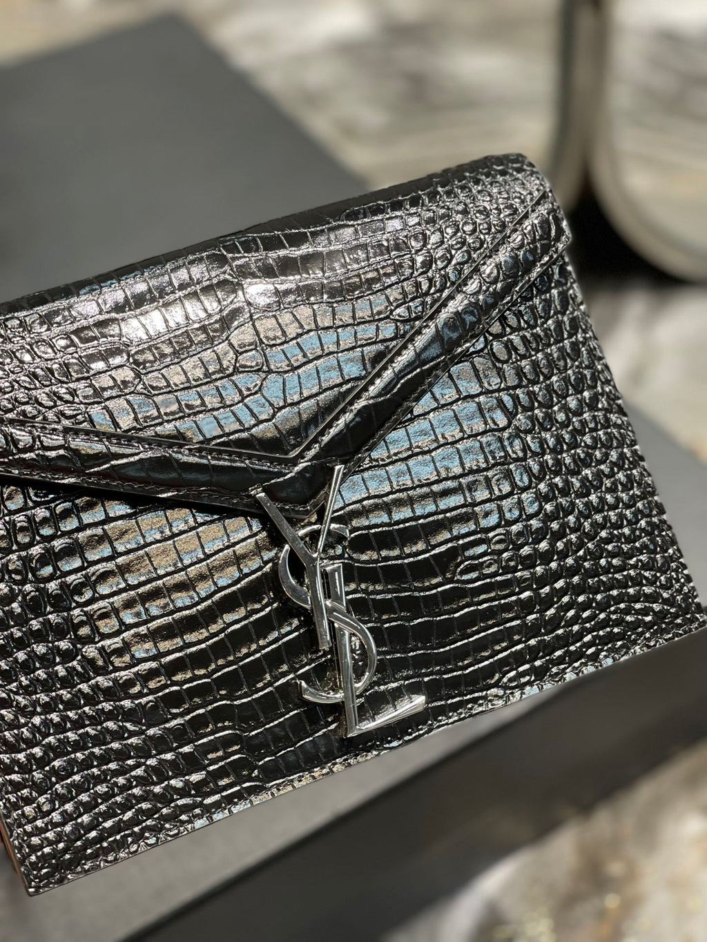YSSL Cassandra Medium Chain Bag Black For Women 8in/22cm YSL