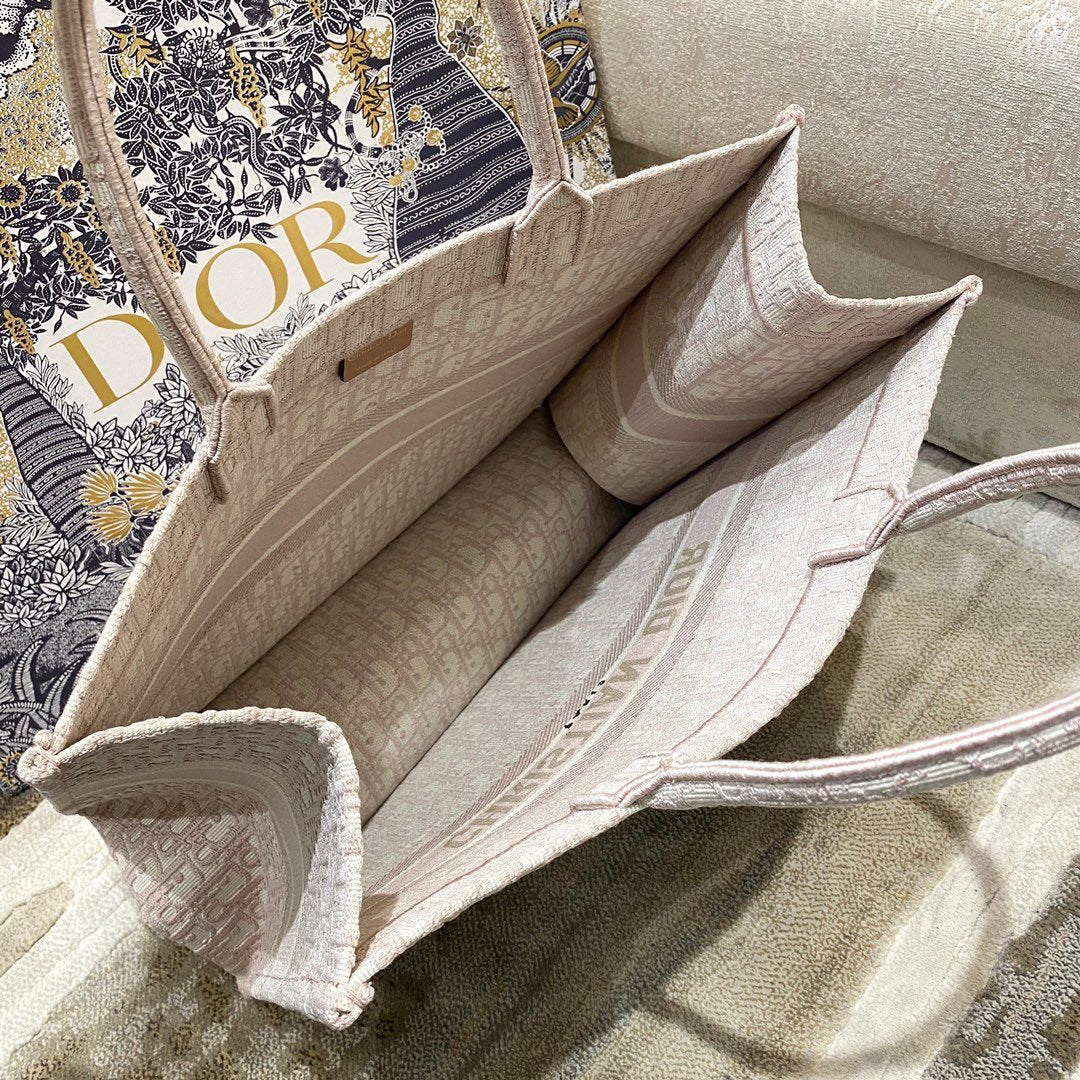 Dior Large Book Tote Rose Des Vents Oblique Embroidery, Pink, For Women Women’s Handbags, Shoulder Bags, 42cm CD