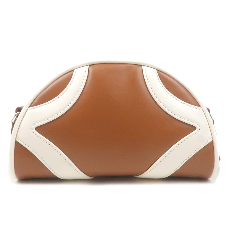 Prada Leather Shoulder Bag Purse Br White 1BH140