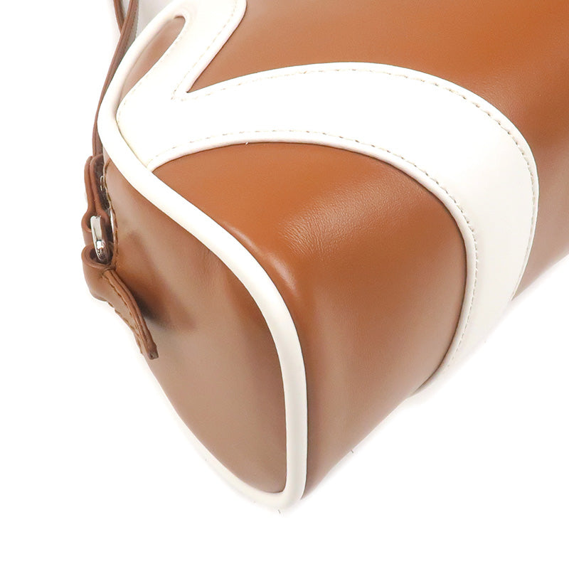 Prada Leather Shoulder Bag Purse Br White 1BH140