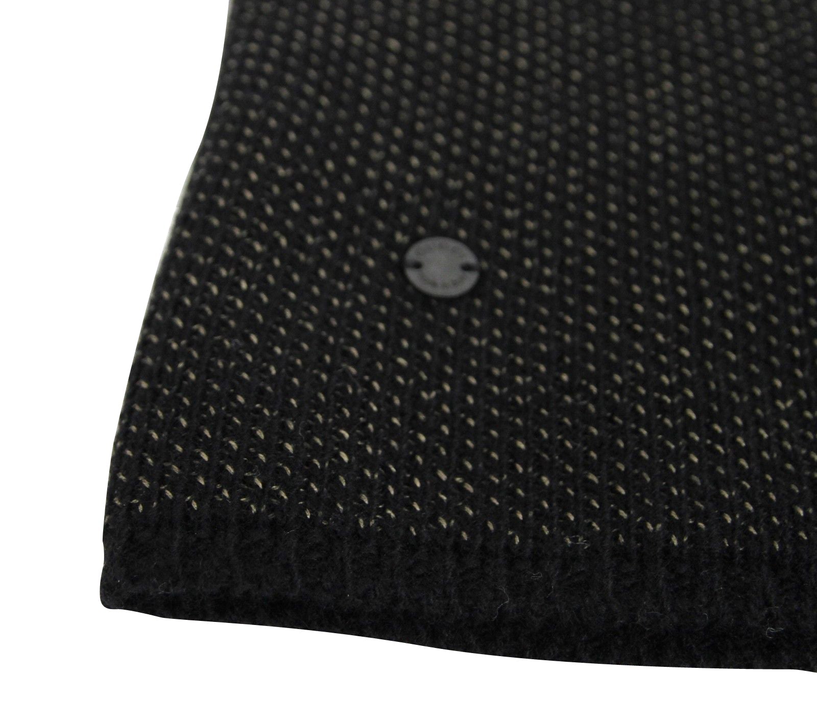 Gucci Unisex Black / Beige Wool Cashmere Cotton Small Knit Beanie Hat With Logo