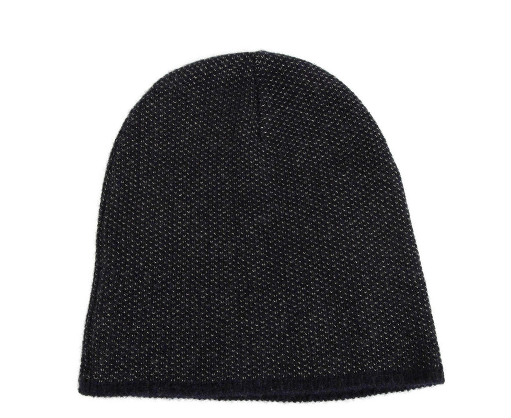 Gucci Unisex Dark Blue Wool Cashmere cotton Medium Beanie Hat With Logo