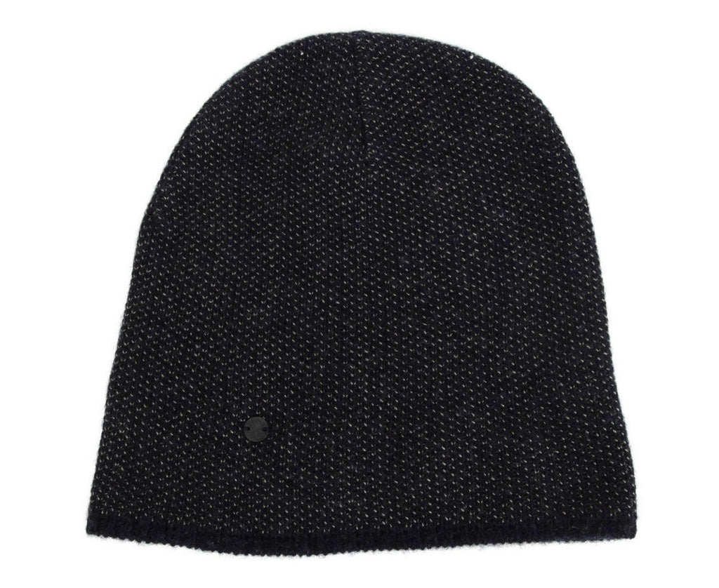 Gucci Unisex Dark Blue Wool Cashmere cotton Medium Beanie Hat With Logo