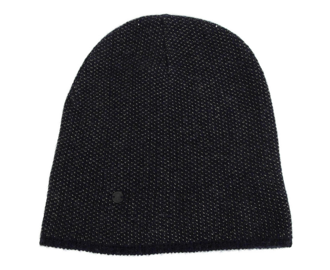 Gucci Unisex Dark Blue Wool Cashmere cotton Beanie Hat With Logo (XL)