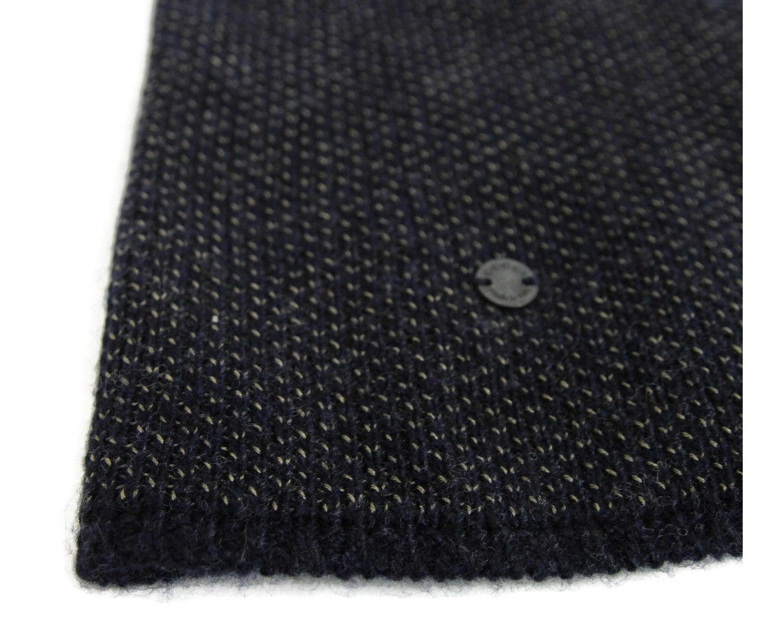 Gucci Unisex Dark Blue Wool Cashmere cotton Medium Beanie Hat With Logo
