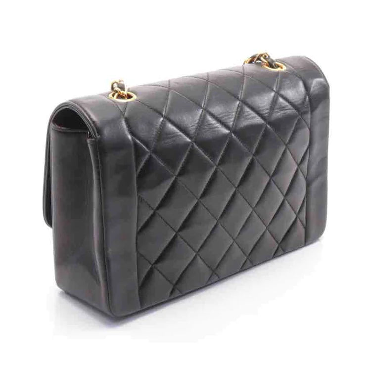 Chanel Black Diorana Flap Bag, Black, Lambskin