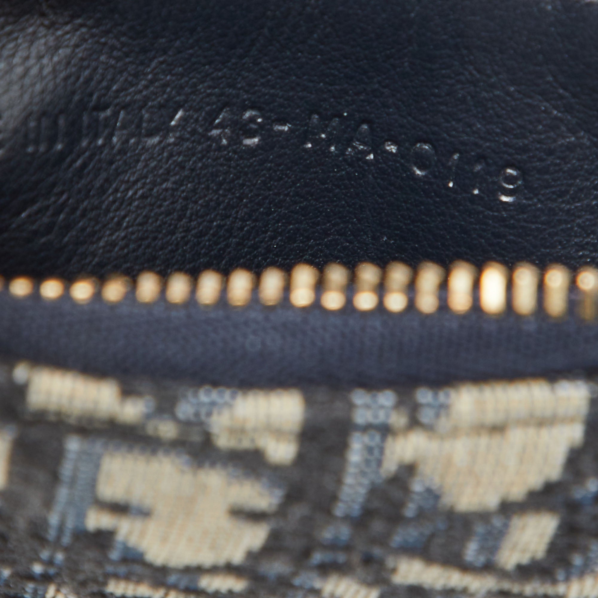 Dior Navy Blue Oblique Fabric Saddle Coin Purse