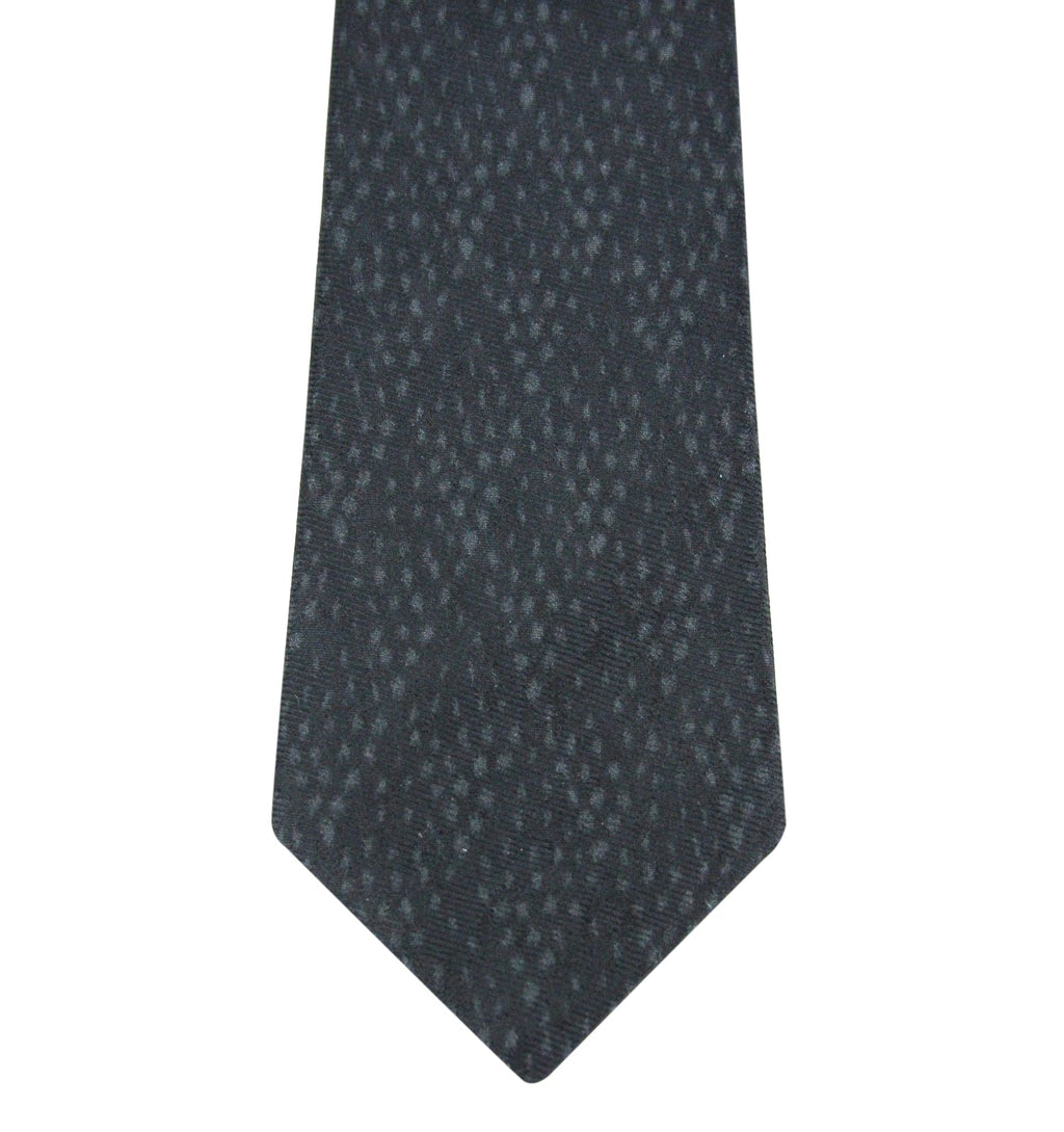 Bottega Veneta Men's Dot Print Black / Gray Cotton Silk Leopard Tie 355737 1062