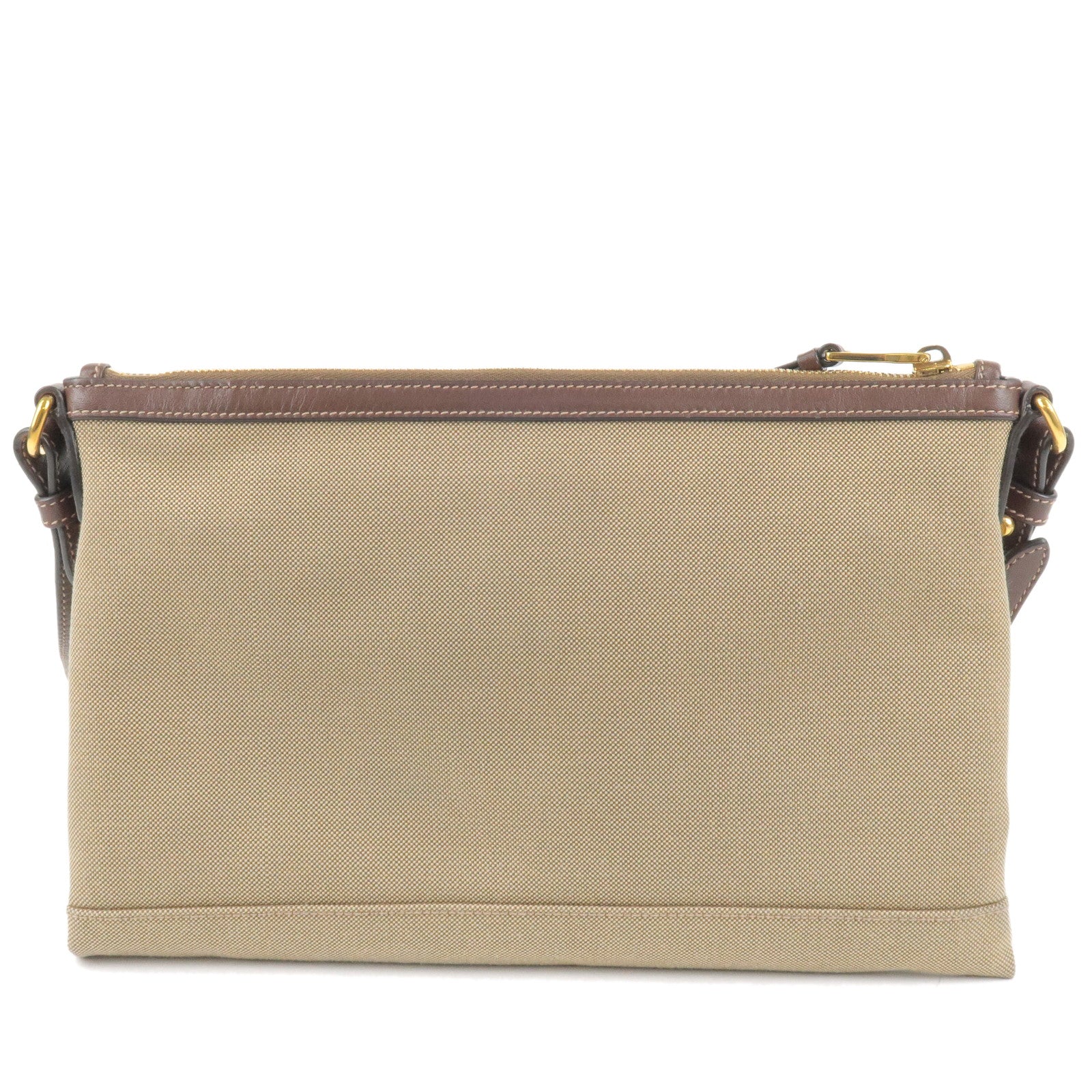 Prada Logo Jacquard Leather Shoulder Bag Beige Br