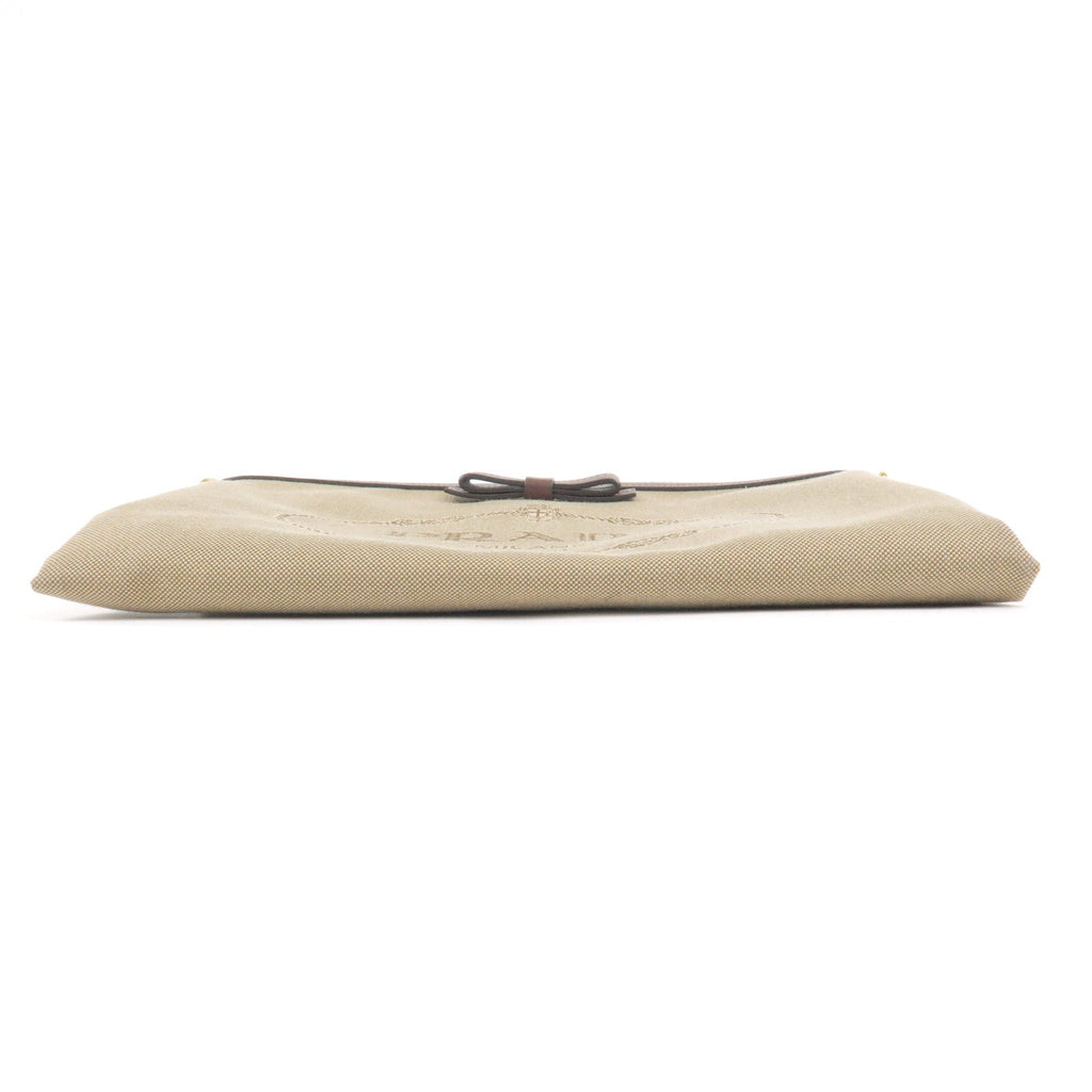 Prada Logo Jacquard Leather Shoulder Bag Beige Br