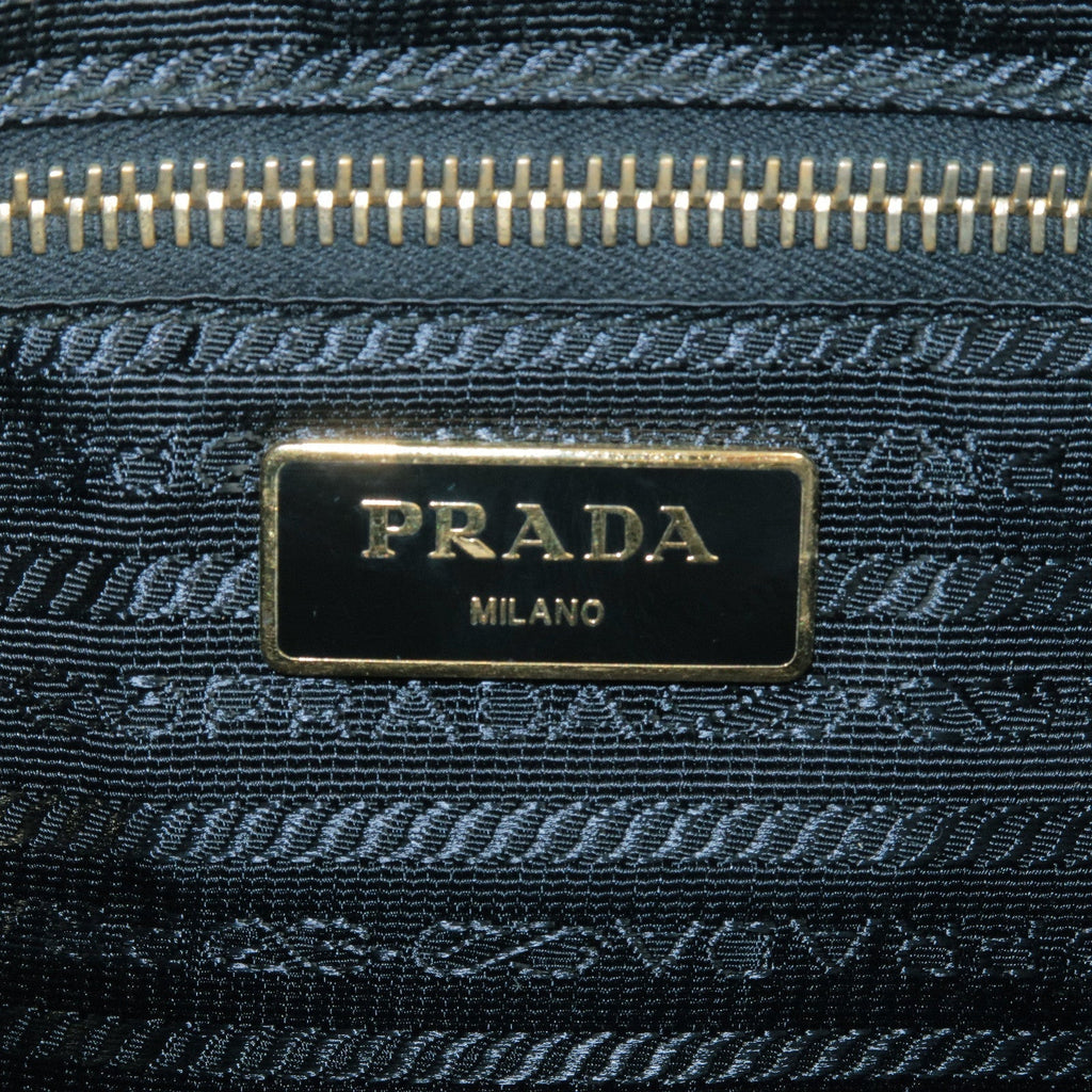 Prada Nylon Leather Shoulder Bag Purse NERO Black BT0706