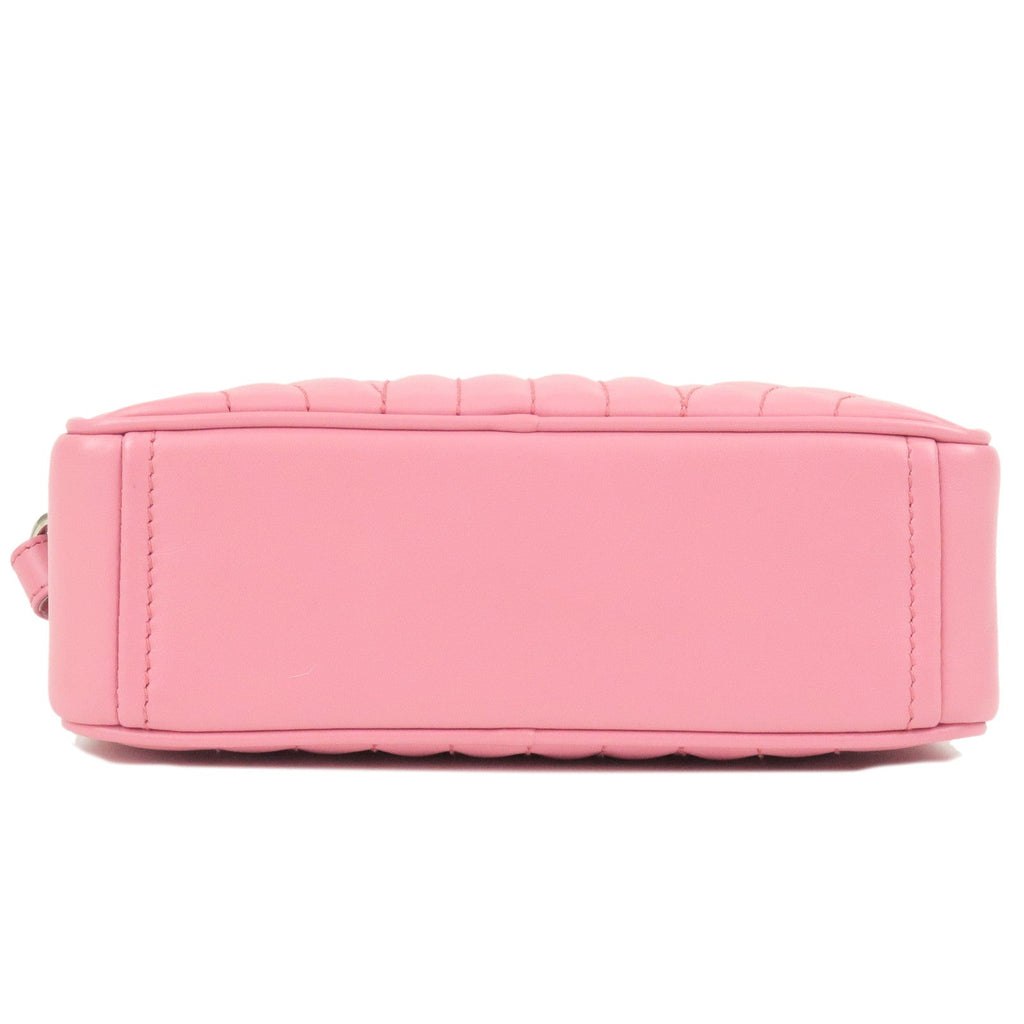 Prada Logo Diagram Leather Chain Shoulder Bag Pink 1BH083