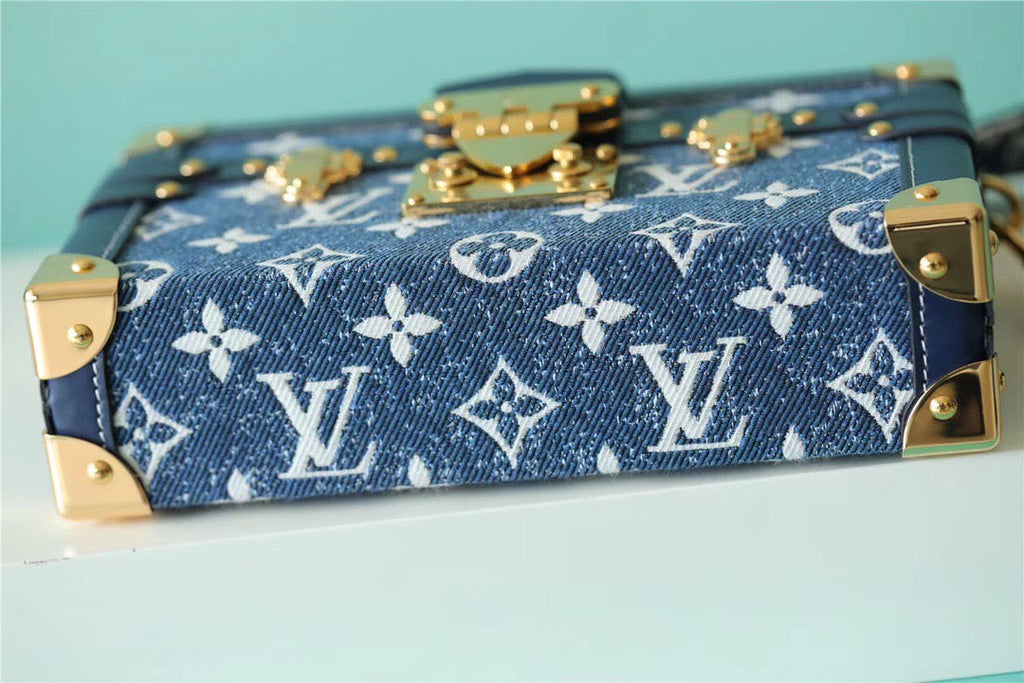 Louis Vuitton Petite Malle Jacquard Since 1854 Blue For Women, Women’s Handbags, Shoulder Bags And Crossbody Bags 7.5in/19cm Louis Vuitton 