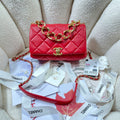 Chanel GlamIap Bag Gold Hardware Red For Women Handbags, Shoulder Bags 7.9in/20cm AS3366