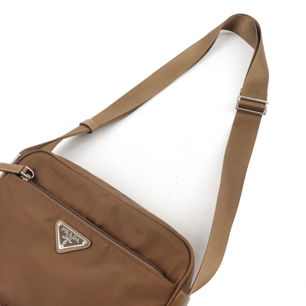Prada Logo Nylon Leather Shoulder Bag Crossbody Bag Br 1BC167