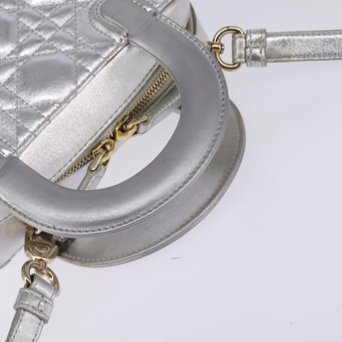 Christian Dior Lady Cannage Matelassé Silver Leather Bag (Pre-Owned)