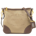 Prada Logo Jacquard Leather Shoulder Bag Beige Br BT0867