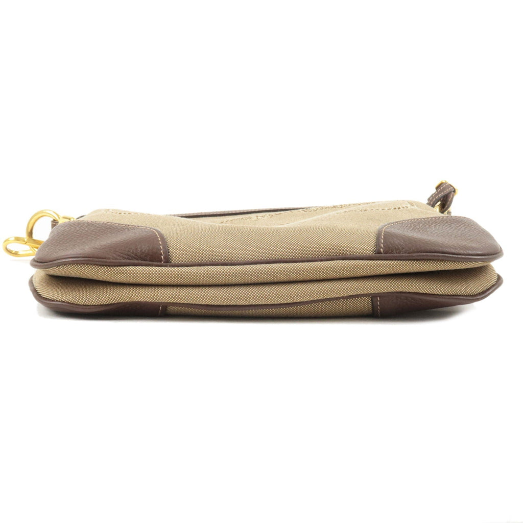Prada Logo Jacquard Leather Shoulder Bag Beige Br BT0867