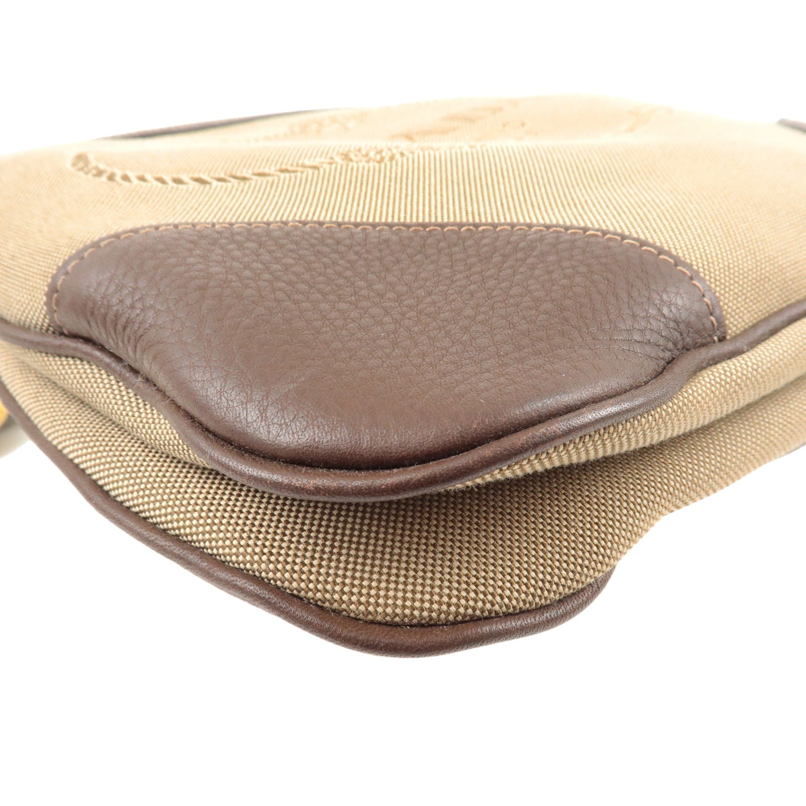 Prada Logo Jacquard Leather Shoulder Bag Beige Br BT0867