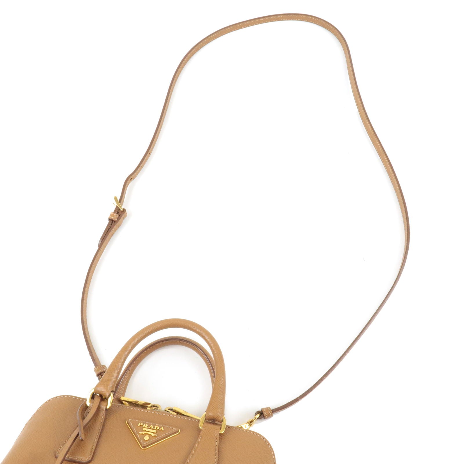 Prada Logo Leather 2Way Hand Bag Shoulder Bag Br BL0838