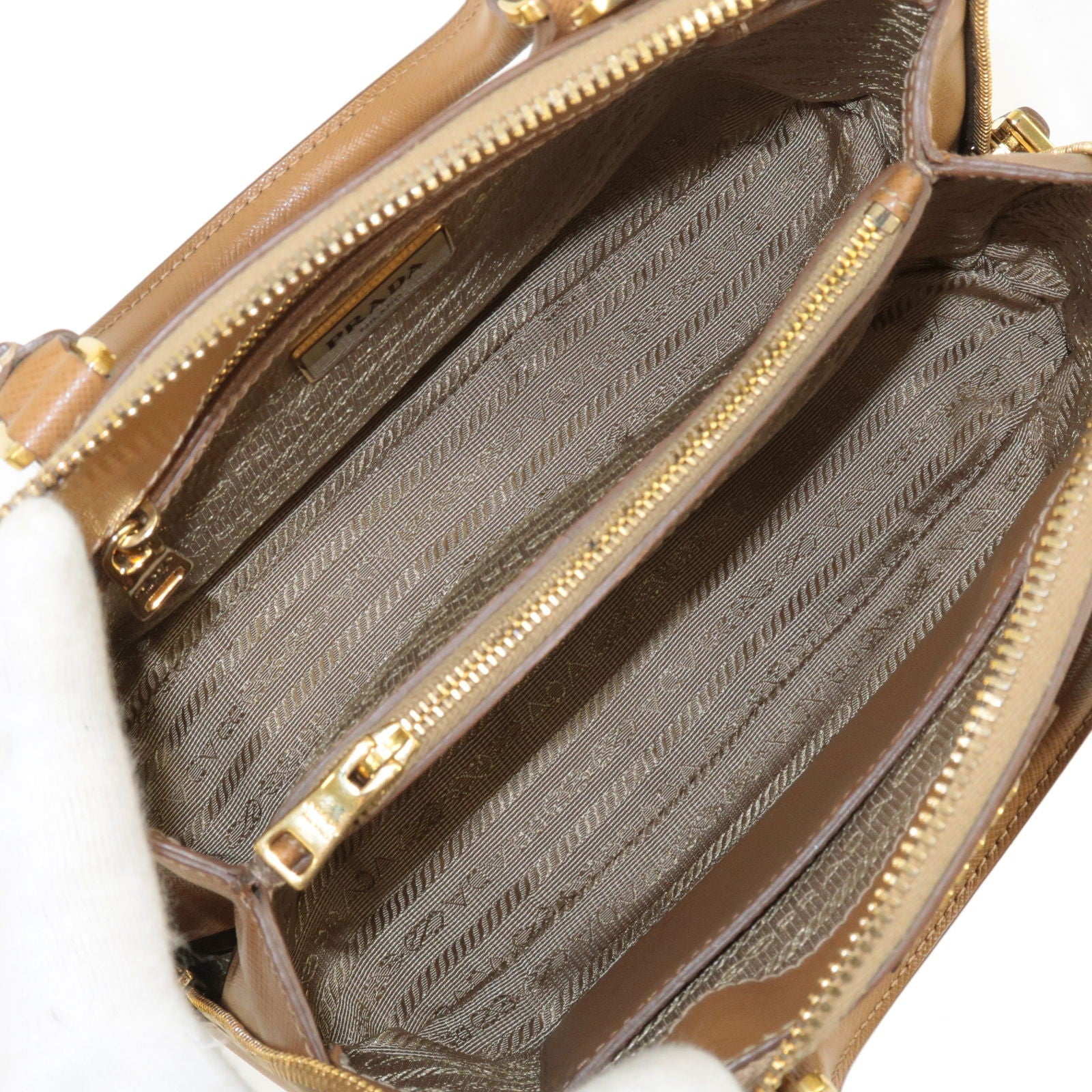Prada Logo Leather 2Way Hand Bag Shoulder Bag Br BL0838