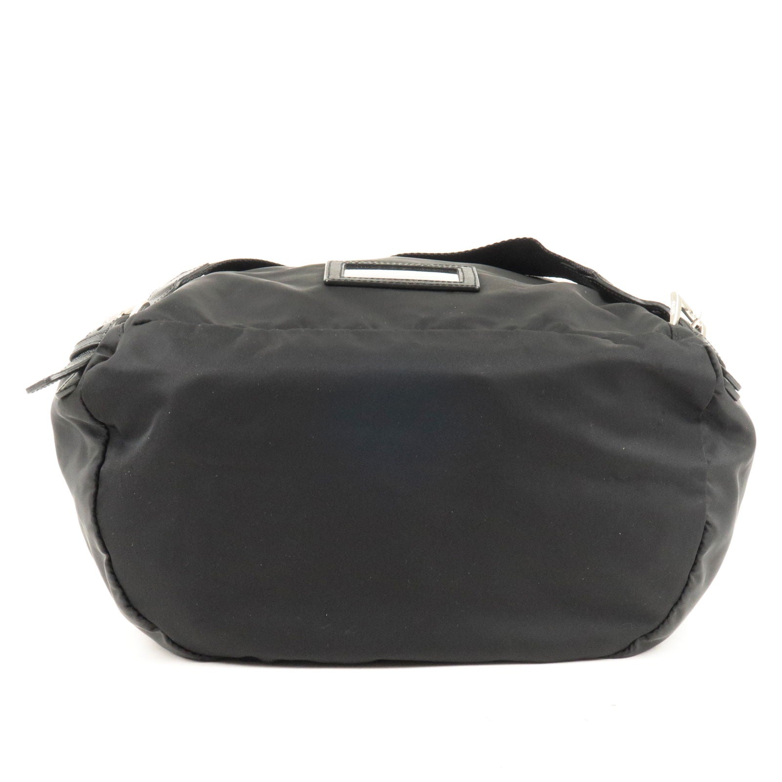 Prada Logo Nylon Leather Back Pack Ruck Sack Bag Nero Black